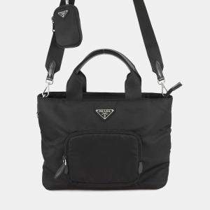 Pre Owned Prada 2Way Tote Bag Black Nylon