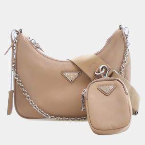 Pre Owned Prada Brown Re Nylon Re Edition 2005 Satchel