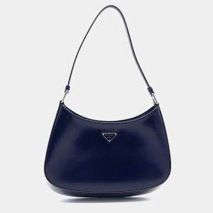 مملوكة مسبقًا Prada Navy Blue Leather Cleo Hobo Bag