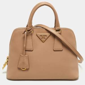 مملوكة مسبقًا حقيبة ساتشل برادا برومينيد جلد سافيانو لوكس بيج صغيرة