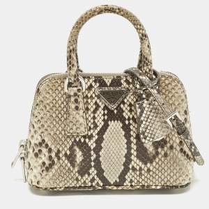 مملوكة مسبقًا Prada Promenade Mini Beige Python Satchel