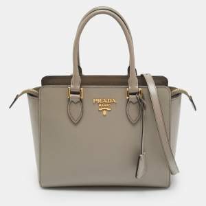 Pre Owned Prada Beige Saffiano Soft Leather Tote