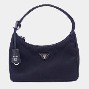 Pre Owned Prada Black Nylon Tessuto Hobo Bag (1NE515)