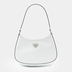 مملوكة مسبقًا Prada White Brushed Leather Cleo Shoulder Bag