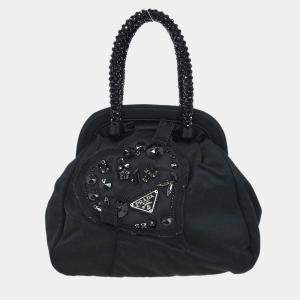 Pre Owned Prada Black Satin Handbag