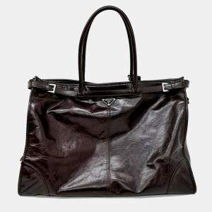 Pre Owned Prada Black Leather tote bag
