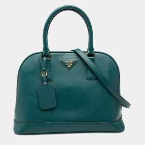 مملوكة مسبقًا Prada Blue Medium Saffiano Lux Open Promenade Satchel