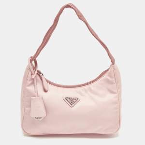 Pre Owned Prada Re-Edition 2000 Pink Nylon Shoulder Bag