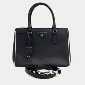 مملوكة مسبقًا Prada Black Leather Saffiano tote and shoulder bag