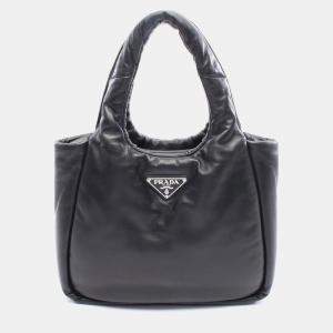 مملوكة مسبقًا Prada Triangle Logo Handbag Leather Black