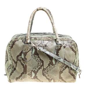 Prada Mint Green/Black Python Bowling Bag