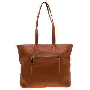 Pre Owned Prada Copper Leather Shopper Tote
