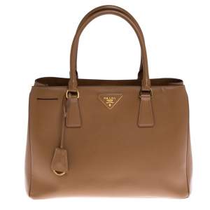 Pre Owned Prada Caramel Saffiano Lux Leather Galleria Tote