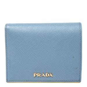 Pre Owned Prada Astrale Saffiano Metal Leather Bifold Wallet