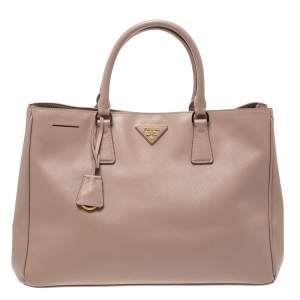 Pre Owned Prada Beige Saffiano Lux Leather Large Tote 
