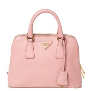 Pre Owned Prada Light Pink Saffiano Leather Small Promenade Satchel