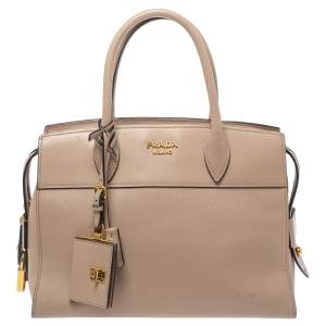 Pre Owned Prada Beige Saffiano Leather Medium Esplanade City Tote