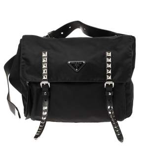 Prada Black Nylon and Leather New Vela Belt Bag
