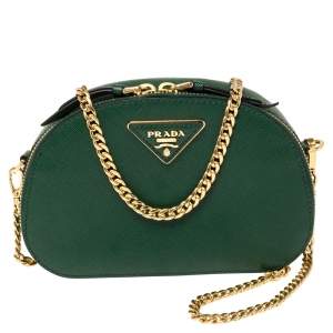 Prada Green Saffiano Lux Leather Odette Belt Bag