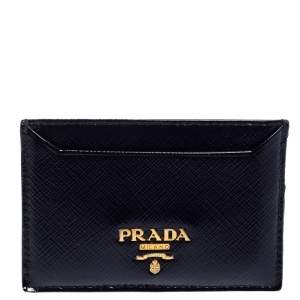 Pre Owned Prada Purple Patent Leather Card Holder