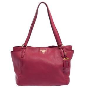 مملوكة مسبقًا Prada Pink Vitello Daino Leather Side Pocket Tote