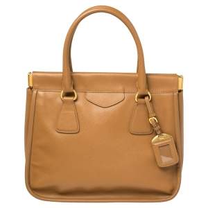 Pre Owned Prada Brown Leather Cannella Satchel