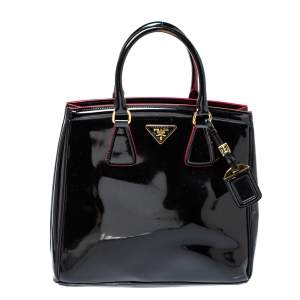 مملوكة مسبقًا Prada Black Patent Leather Parabole Tote