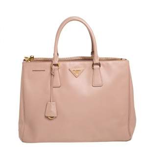 مملوكة مسبقًا Prada Beige Saffiano Leather Medium Galleria Double Zip Tote