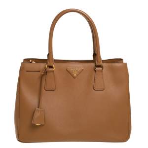 Pre Owned Prada Brown Saffiano Lux Leather Medium Tote