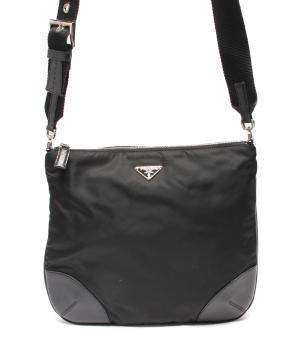 Prada Black Leather   Messengers