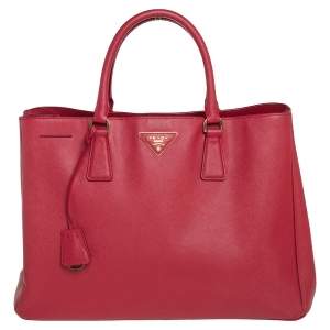 مملوكة مسبقًا Prada Red Saffiano Lux Leather Large Gardener's Tote
