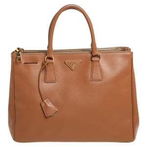 Pre Owned Prada Tan Saffiano Lux Leather Large Galleria Tote