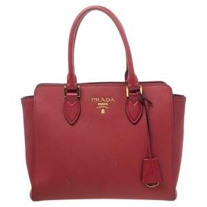 Prada Red Saffiano Leather Galleria Bag