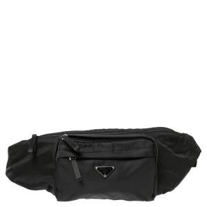 Prada Black Nylon Montagna Belt Bag