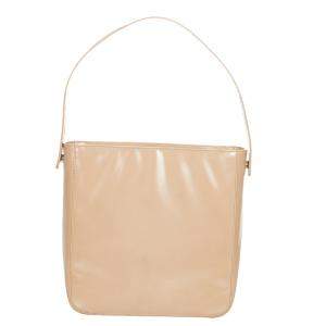 Prada Beige Patent Leather Shoulder Bag