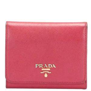Prada Pink Saffaino Leather Vitello Move Trifold Wallet