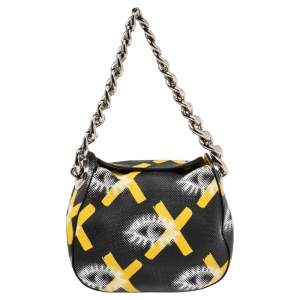مملوكة مسبقًا Prada Multicolor Daino St.Eyes Leather Chain Top Handle Bag