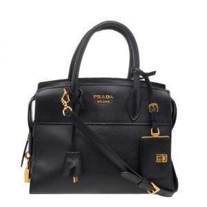 Pre Owned Prada Black Leather Small Esplanade Shoulder Bag