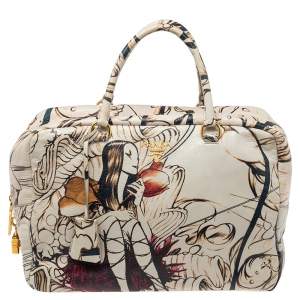 مملوكة مسبقًا Prada Multicolor Astro Cervo Lux Leather Limited Edition Print Fairy Bag