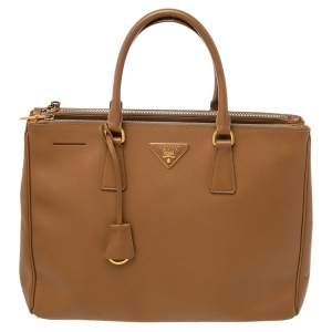 Pre Owned Prada Tan Saffiano Lux Leather Large Galleria Tote