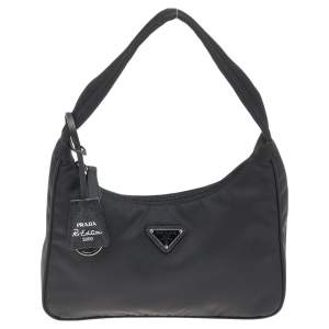 Pre Owned Prada Black Nylon Mini Re-Edition 2000 Shoulder Bag