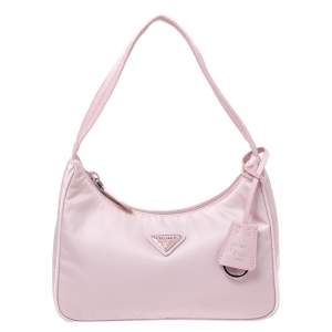 Pre Owned Prada Pink Nylon Re-Edition 2000 Mini Shoulder Bag