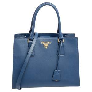 Prada Navy Blue Saffiano Leather Galleria Tote