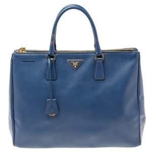 Prada Blue Saffiano Lux Leather Executive Galleria Tote