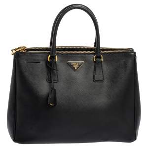 Pre Owned Prada Saffiano Lux Leather Large Double Zip Tote