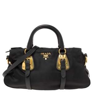 Pre Owned Prada Black Tessuto Nylon Satchel Bag