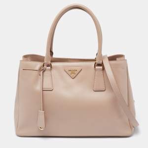 Pre Owned Prada Beige Saffiano Lux Leather Small Tote