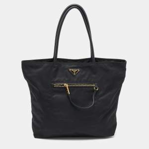 Pre Owned Prada Black Tessuto Tote