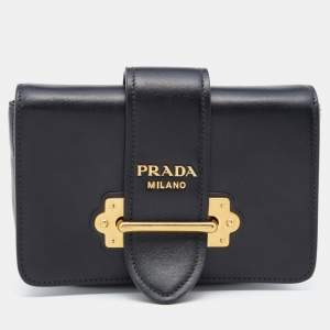 Prada Black Leather Cahier Belt Bag