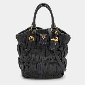 Pre Owned Prada Black Leather Tote